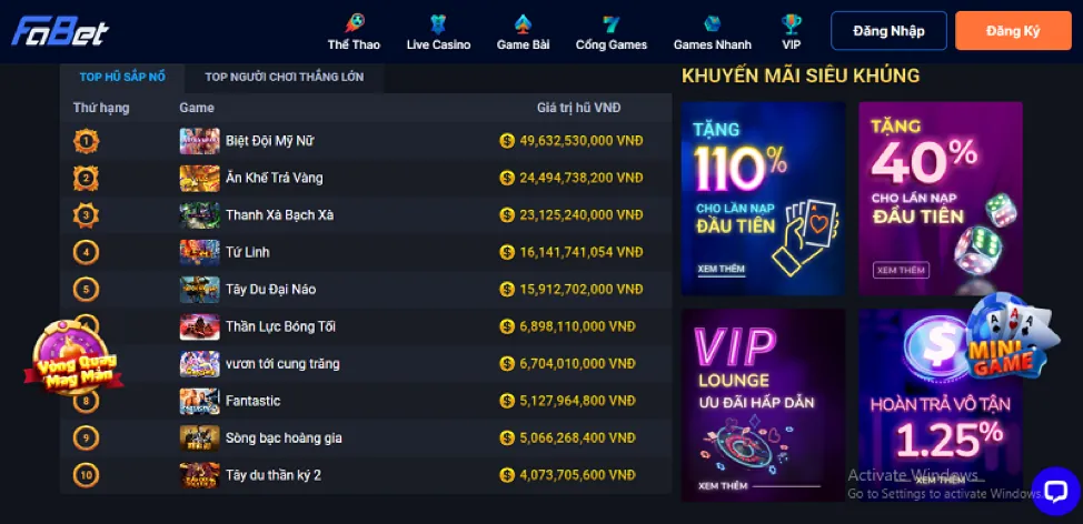 Các máy slot game đầy màu sắc với cơ hội nổ hũ lớn tại 66b Casino